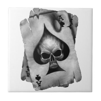 Ace Of Spades Skull Ceramic Tile by customvendetta at Zazzle