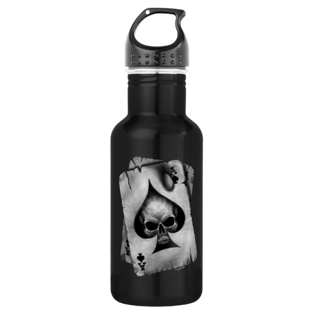 Ace of Spades Skull Water Bottle (Front)