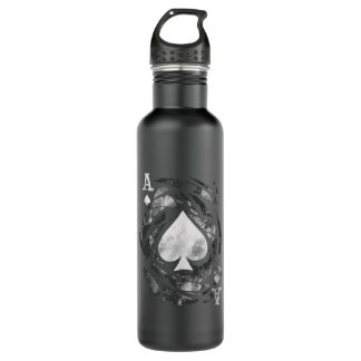 Ace of spades stainless steel water bottle