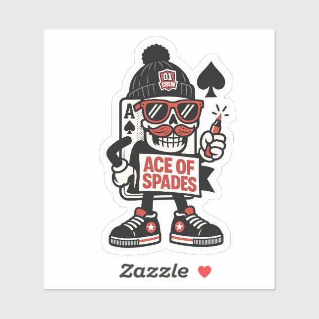 Ace of Spades Street Mascot — Pro Grind Edition Sticker (Sheet)