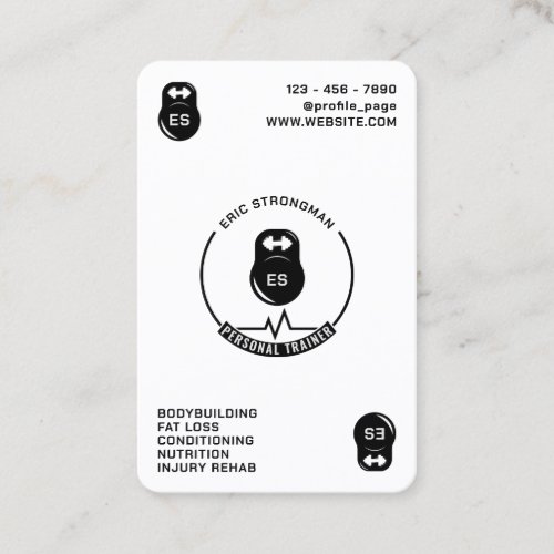 Ace of spades style kettlebell logo  business card