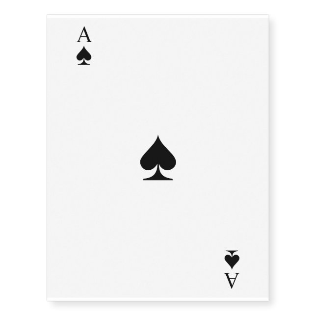 Ace of Spades Temporary Tattoos (Front)
