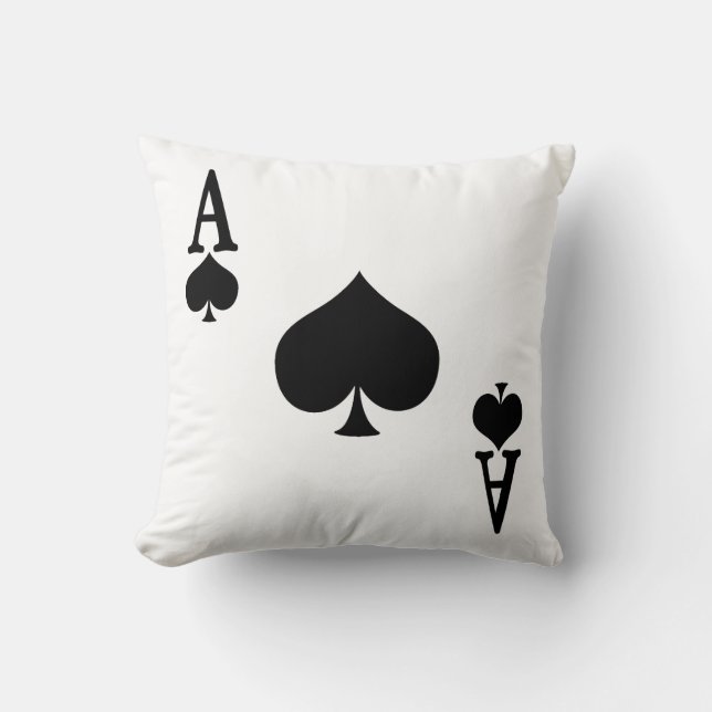 Ace of Spades Throw Pillow (Front)