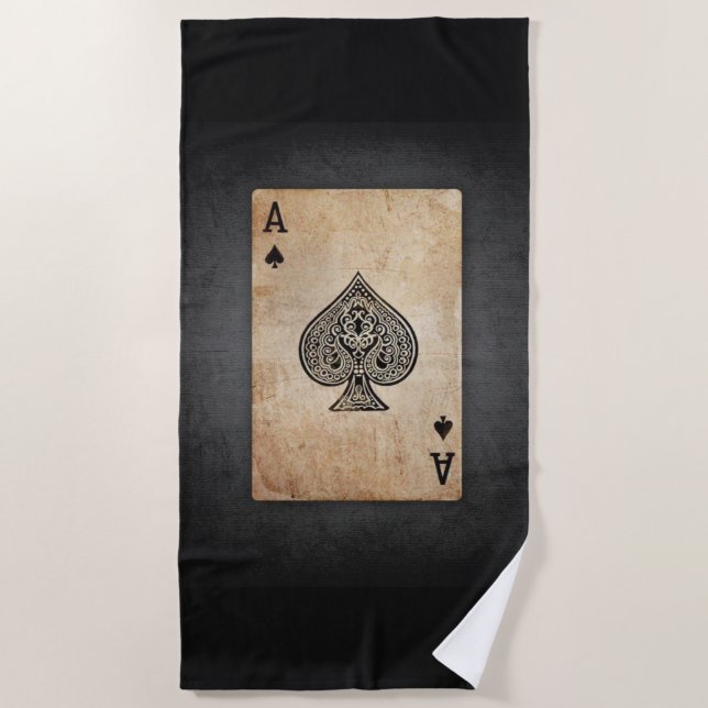 Ace of spades throw pillow beach towel (Front)