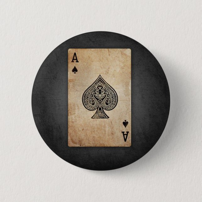 Ace of spades throw pillow button (Front)