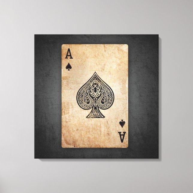 Ace of spades throw pillow canvas print (Front)