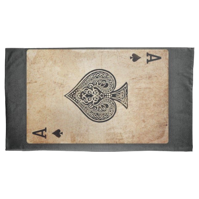 Ace of spades throw pillow case (Front-Left)