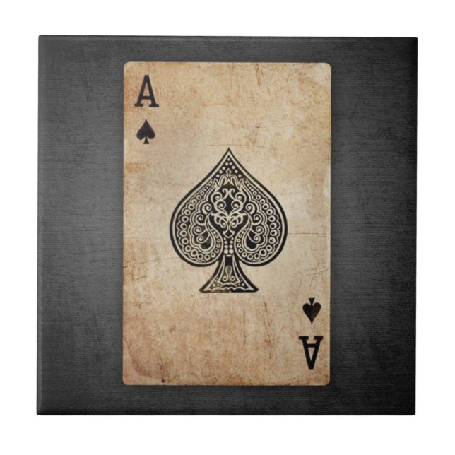 Ace of spades throw pillow ceramic tile (Front)