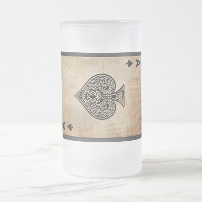 Ace of spades throw pillow frosted glass beer mug (Center)