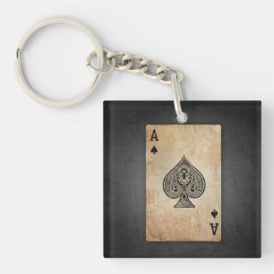 Ace of spades throw pillow keychain