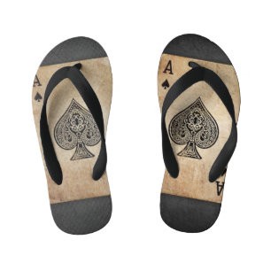 Ace of spades throw pillow kid's flip flops