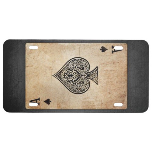 Ace of spades throw pillow license plate