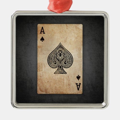 Ace of spades throw pillow metal ornament