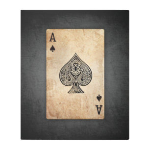 Ace of spades throw pillow metal print