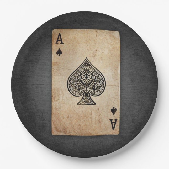 Ace of spades throw pillow paper plates (Front)