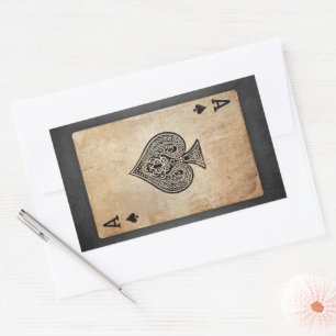 Ace of spades throw pillow rectangular sticker