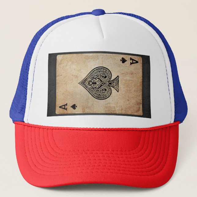 Ace of spades throw pillow trucker hat (Front)
