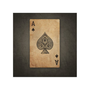 Ace of spades throw pillow wood wall art