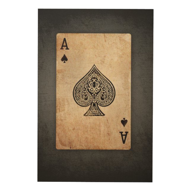 Ace of spades throw pillow wood wall art (Front)