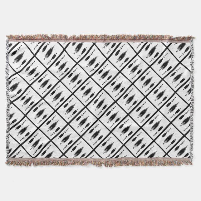 Ace of spades tiled pattern throw blanket (Front)