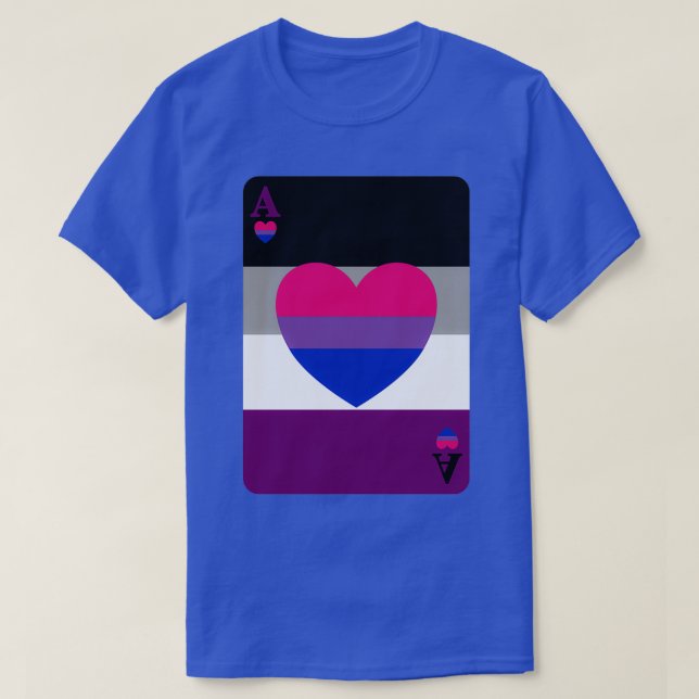 Ace playing card Asexual and Biromantic T-Shirt (Design Front)