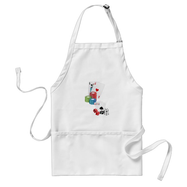 Ace Playing Cards Dice Kitchen Apron (Front)