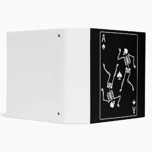 Ace Poker Card Playing Card Skeleton 3 Ring Binder