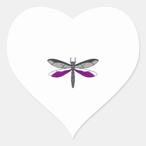 Ace Pride Dragonfly Heart Sticker