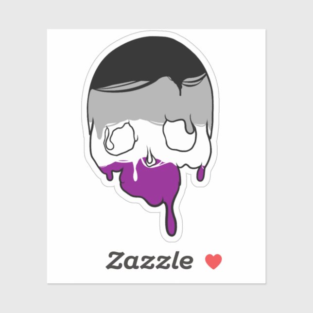 Ace Pride Dripping Skull Sticker (Sheet)