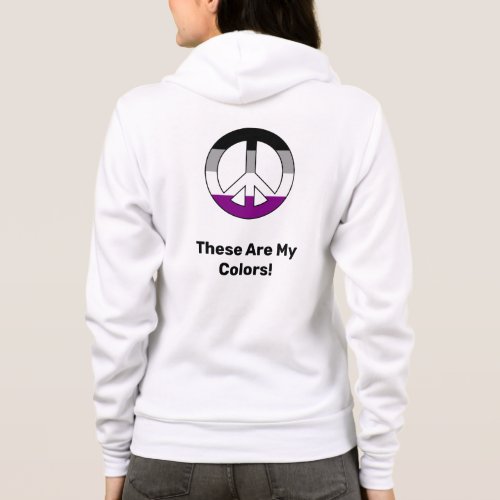 Ace pride flag and peace sign with a custom text hoodie