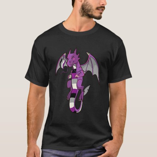 Ace Pride Flag Asexual Dragon Mythical Aroace LGBT T_Shirt