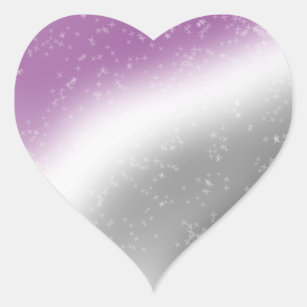 Ace Pride Glitter Sparkle Gradient Abstract Purple Heart Sticker
