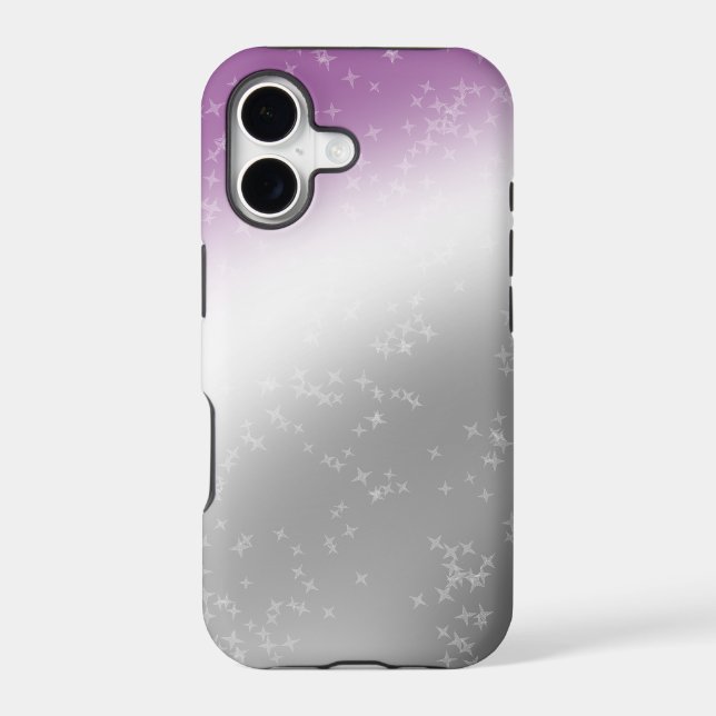 Ace Pride Glitter Sparkle Gradient Abstract Purple Iphone Case (Back)
