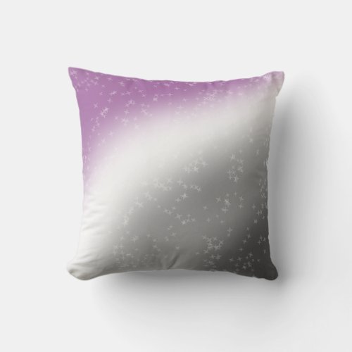 Ace Pride Glitter Sparkle Gradient Abstract Purple Throw Pillow