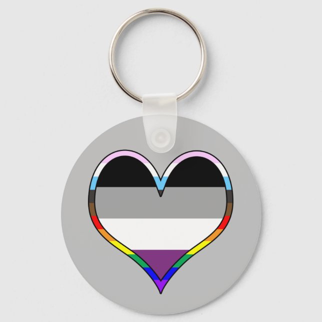 Ace Pride Heart Keychain (Front)