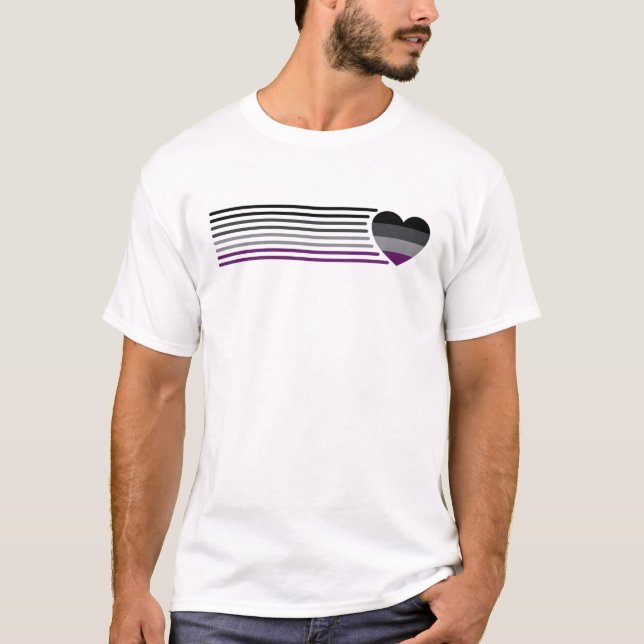 Ace Pride Heart LGBTQ Ally Panromantic Asexual T-Shirt (Front)
