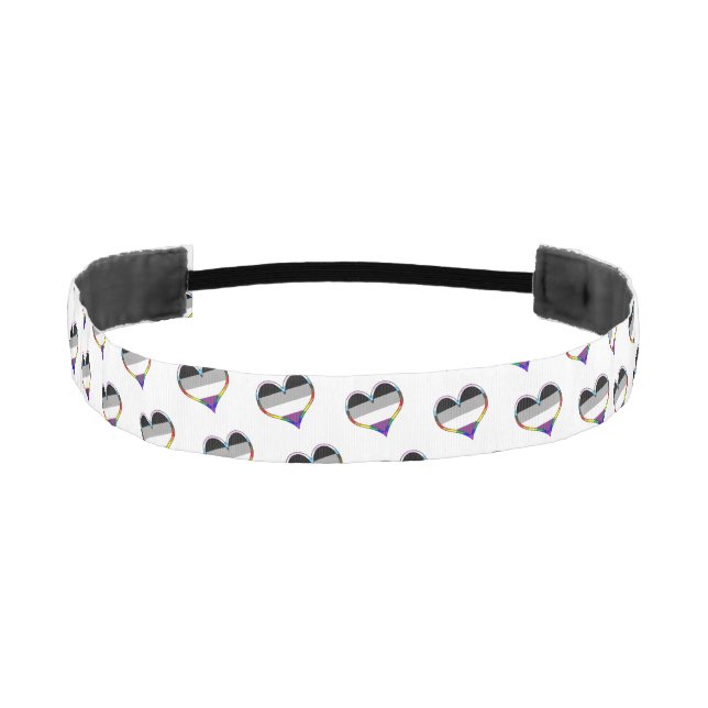 Ace Pride Heart Pattern Athletic Headband (Front)
