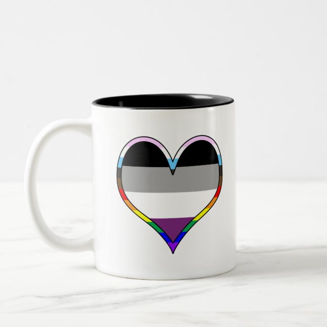 Ace Pride Heart Two-Tone Coffee Mug (Left)