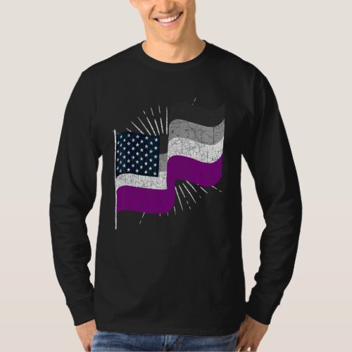 Ace Pride Month Asexual Us Flag Queer Lgbtqia Asex T_Shirt