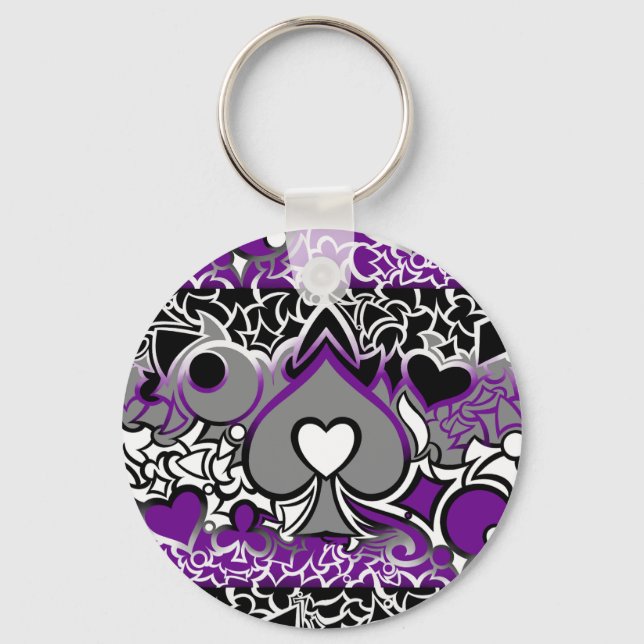 Ace Pride Squiggle Keychain (Front)