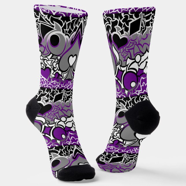 Ace Pride Squiggle Socks (Angled)