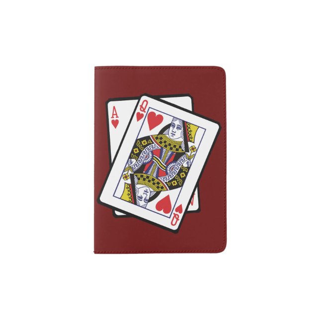 Ace & Queen of Hearts 21st Birthday  Passport Holder (Front)