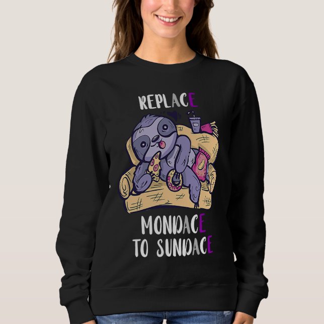 Ace Replace My Monday To Sunday Gothic Sloth Asexu Sweatshirt (Front)