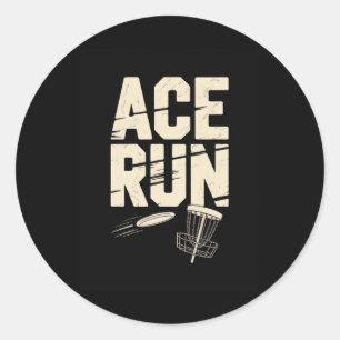 Ace Run Disc Golf Frisbee Sket Chains Retro Classic Round Sticker