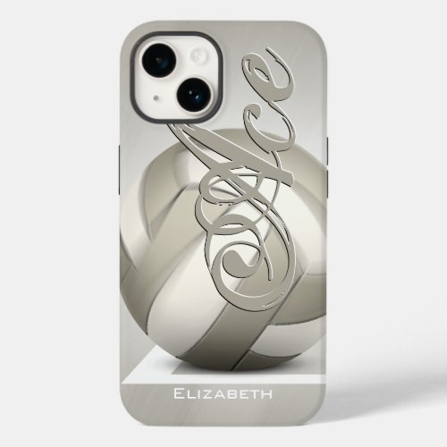 Ace serve conceptual girls volleyball platinum Case_Mate iPhone 14 case