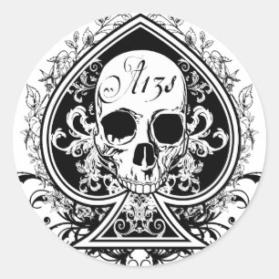 Ace Skull Classic Round Sticker