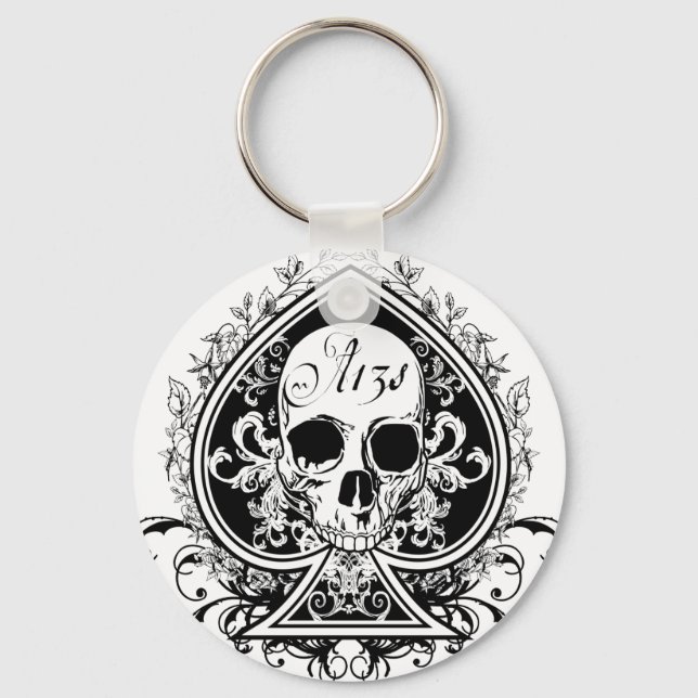 Ace Skull Keychain (Front)