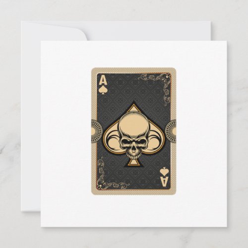 Ace Spades Skull Cards Poker Casino Player Gamblin