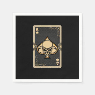 Ace Spades Skull Cards Poker Casino Player Gamblin Napkins