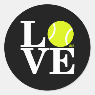 Ace Tennis LOVE Classic Round Sticker